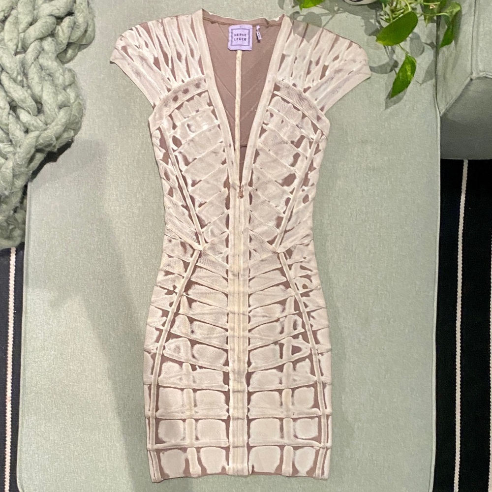 Authentic one of a kind vintage Herve Leger bandage dress worn by J. Lo.